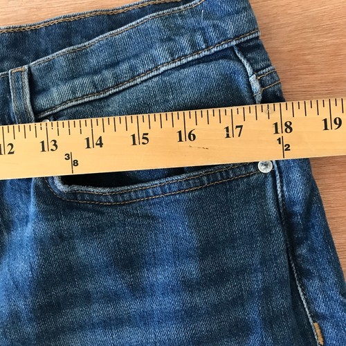 Hudson Jeans Women size 34x28 Blue High Rise Distressed Raw Hem Dark Wash Preppy - Imagen 10 de 13