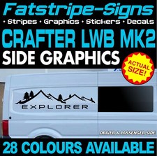 to fit VW CRAFTER MK2 LWB MOUNTAINS GRAPHICS STICKERS DECAL CAMPER VAN MOTORHOME