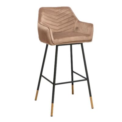 Sera V, Hocker, Gestell schwarz, Bezug taupe