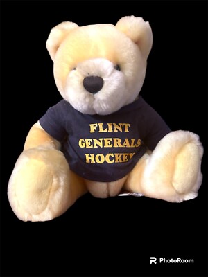 Flint Generals Hockey Velvets By Greek Teddy Bear Plush Brown Michigan