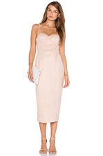 MISHA COLLECTION 'LEIA' BLUSH MIDI DRESS sz XS