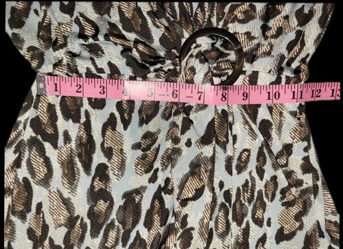 Ariella Animal Print Tourtoise Buckle Long Sleeve V-Neck Dress Women's Size S - Picture 5 of 10