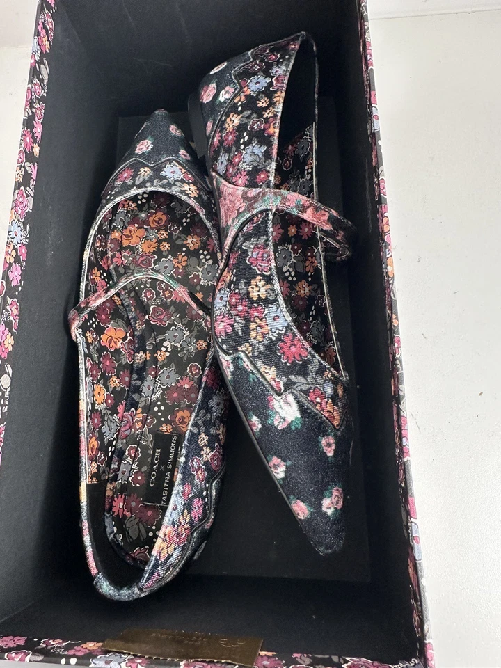 Tabitha Simmons от Coach Harriette Mary Jane цветочный плоский размер 8 или ЕС 39, EUC - Изображение 2 из 4