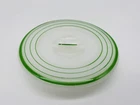 VTG Round Milk Glass Replacement Refrigerator Dish Lid Cover Green Rings 5"