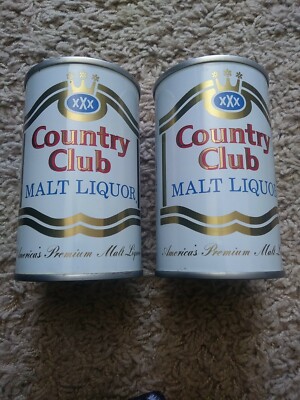 2 Country Club Beer 8 oz EMPTY Cans PEARL BREWING CO St Joseph MO San Antonio TX