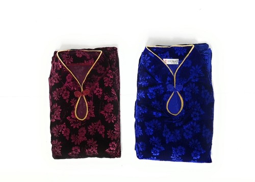 Femme Hiver Velours Robe Maxi Longue Brodé Abaya Robe De de Luxe Caftan - Photo 10 sur 12