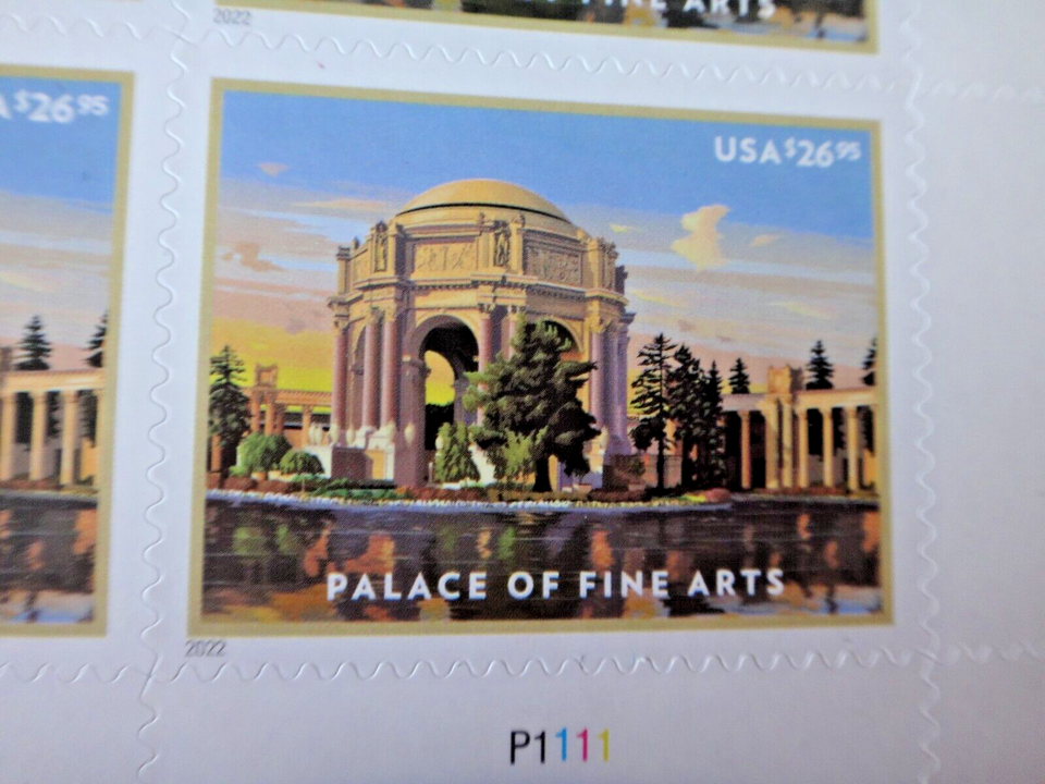 Sheet of 4 USA 26.95 Dollars PALACE OF FINE ARTS Stamps By USPS, MNH