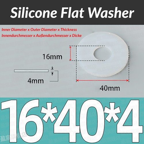 Silicone Plain Flat Washer O Rings Sealing Gaskets Ring Food Grade Thickn1mm-5mm - Picture 189 of 235