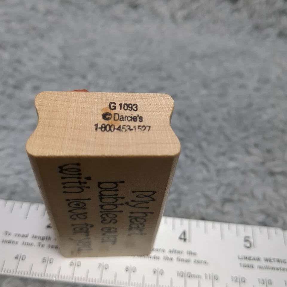 Estampillas de goma montadas en madera de Darcies de colección "Mi corazón burbujea con amor por" Foto 3 de 4
