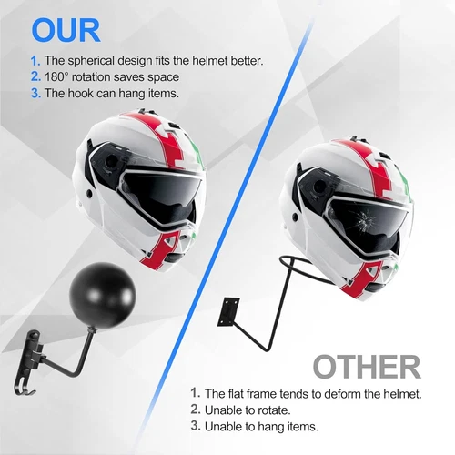 2/4/6PCS Motorcycle Helmet Holder Hook Jacket Bag Display Rack Wall Mount Hanger - Bild 5 von 17