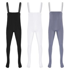 Men Ballet Dance Unitards High Waist Pantyhose Jumpsuit Stretchy Sling Dancewear