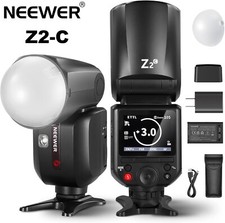 NEEWER Z2-C Z2C 2.4G TTL Round Head Flash Speedlite with Dome Diffuser for Canon