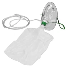 Standard Total Non-Rebreathing Adult Oxygen Mask with Bag & 7' Tubing - 1 Pack