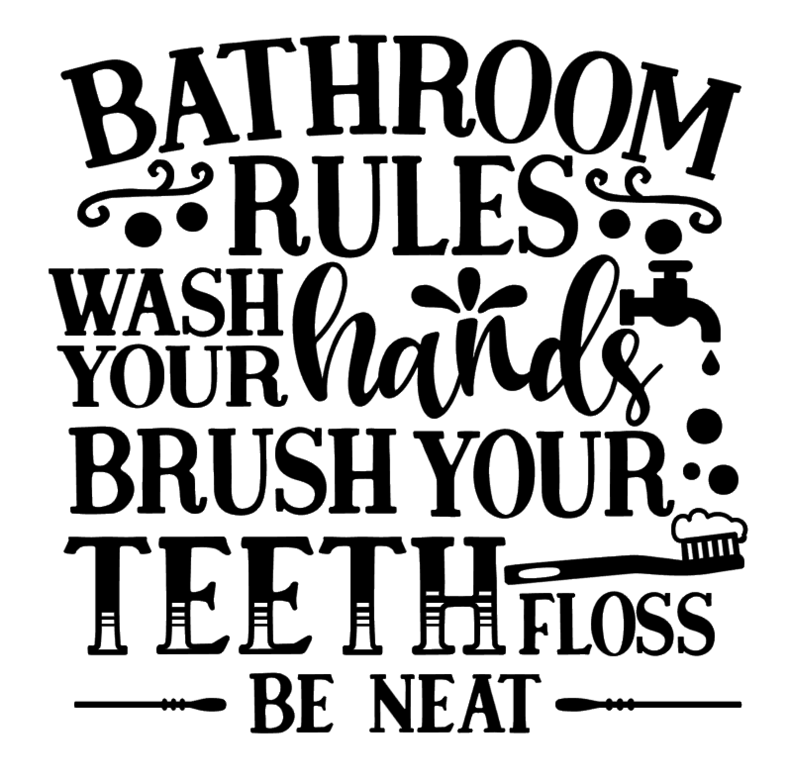 Bathroom Rules Sign Vinyl Decal Sticker For Home Wall Decor Choice A387