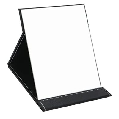  Folding Travel Mirror, PU Portable Adjustable Rectangular 4.3''L x 2.9''W