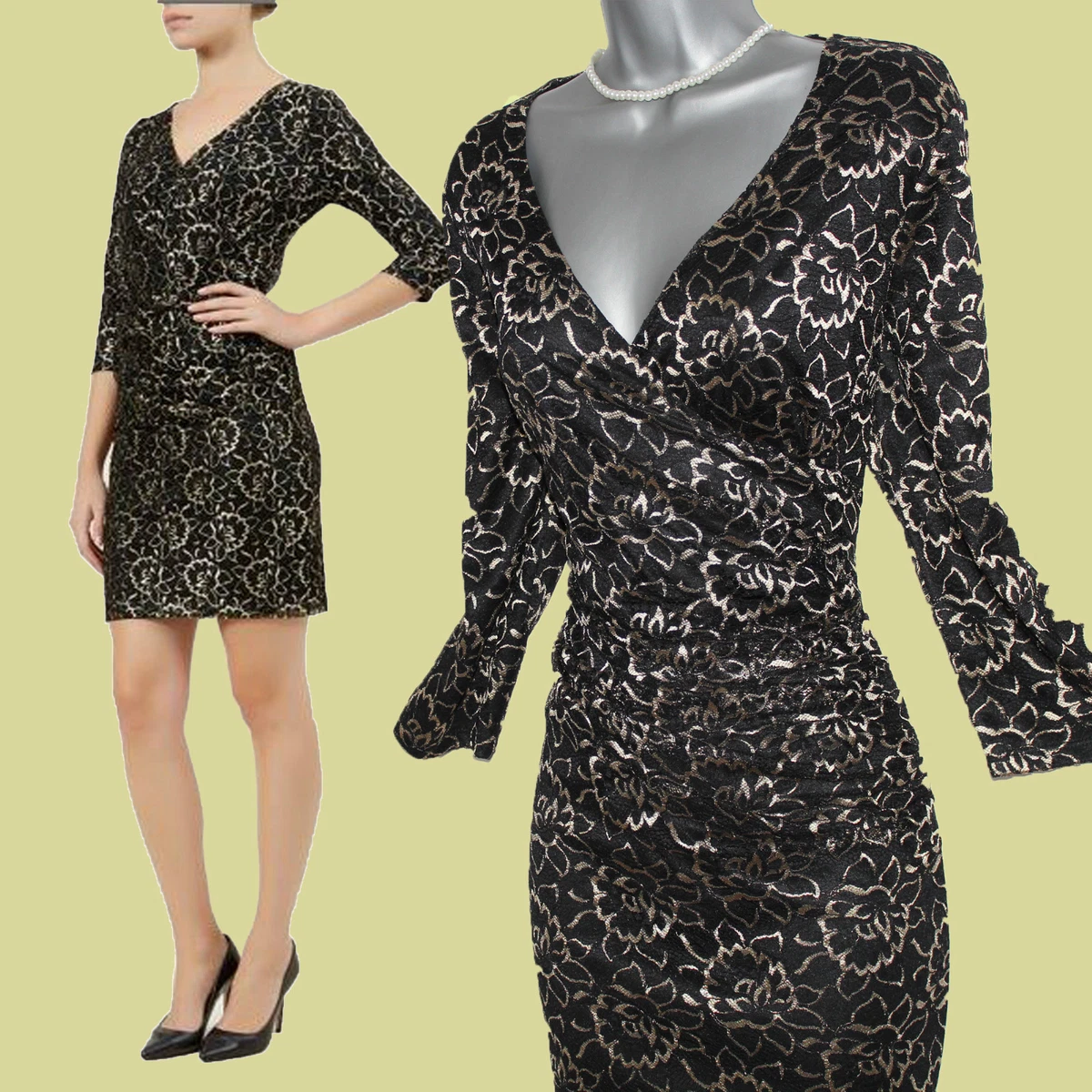 two-tone floral lace dress