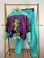 VTG Pablo Picasso Art Abstract Two Piece Windbreaker Tracksuit Pants Jacket S