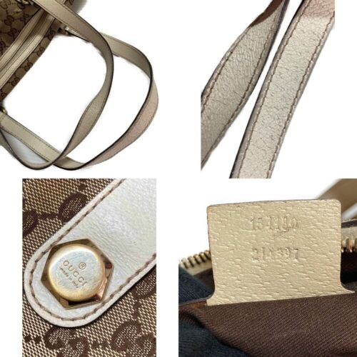 GUCCI Charmy Shoulder Hand Bag GG Canvas Leather 154180 Brown #33 - Picture 8 of 9