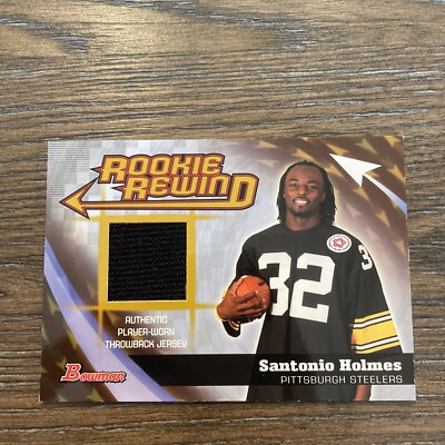 2006 Bowman Santonio Holmes Rookie Rewind Jersey /50 RC Pittsburgh Steelers