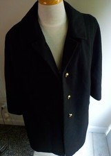Regency Cashmere For Lane Bryant Black Cashmere Coat/gold Buttons Sz 2x