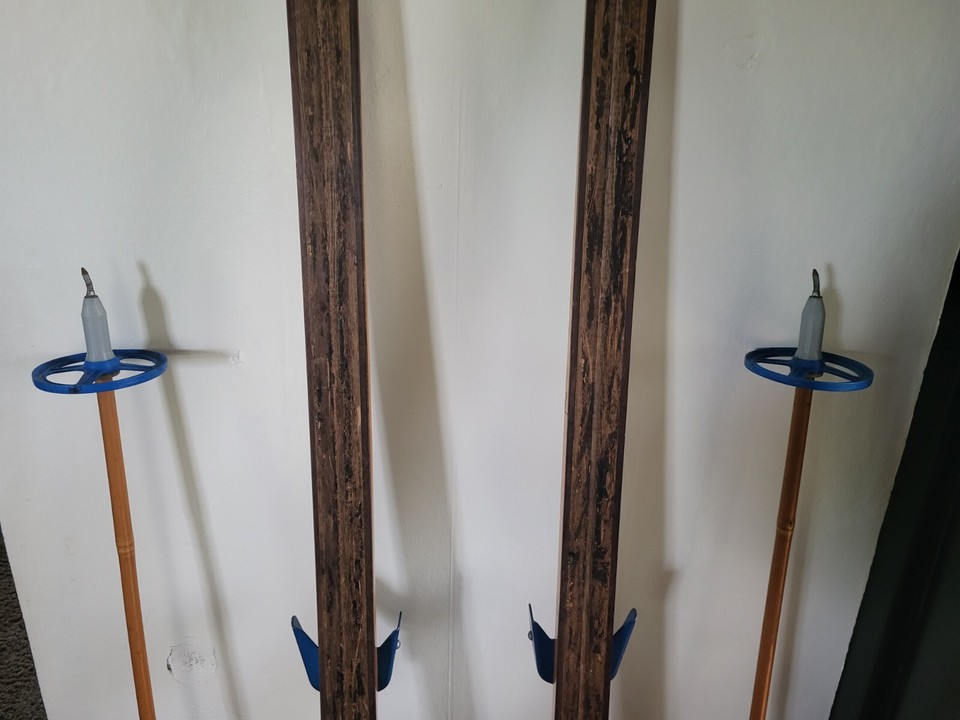 Vintage Asnes Furlangrenn Hickory Wood Cross Country Skis w/poles eBay