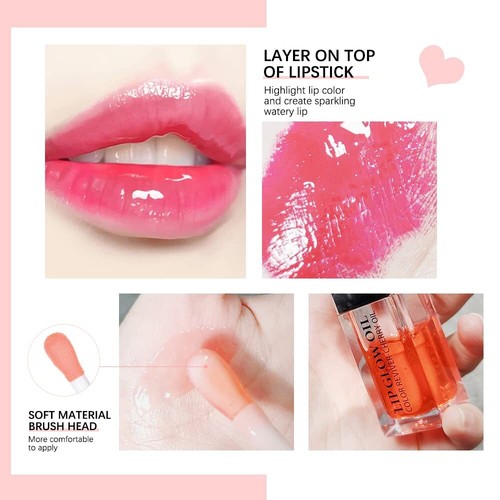 Hydrating Lip Glow Oil Lip Oil Gloss Transparent Toot Tinted Nourishing Long ... - Picture 8 of 9