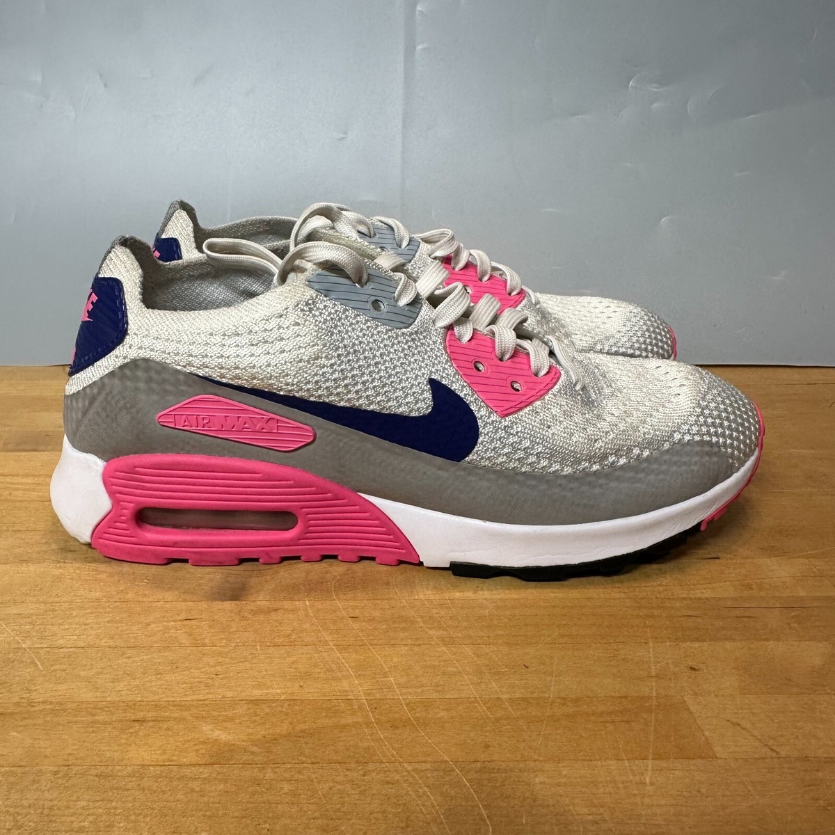 NIKE AIR MAX 90 ULTRA FLYKNIT LASER PINK 2016 (881109-101) Womens Size 7 |  eBay
