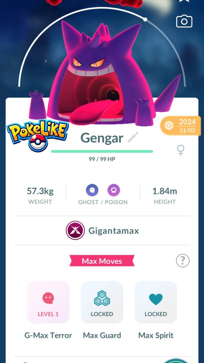 Gigantamax Gengar - Pokémon Go Trade Fast & Safe 20K Stardust