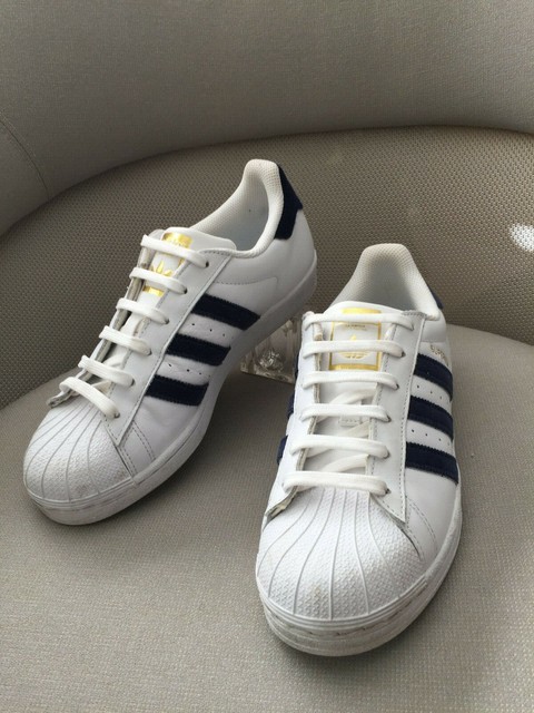 Rare white/gold tongue Adidas Originals Superstar Sneakers rubber shell classics | eBay