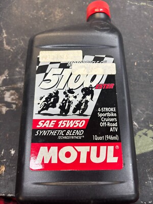 Motul 5100 4T 15W50 4-Stroke Synthetic Blend Motorcycle Oil 1 QT LUB57