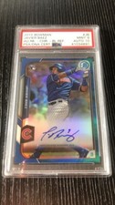 Javier Baez 2015 Bowman Chrome Auto Blue Refractor PSA 9 Mint 10 Auto #097/150