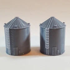 N Scale Grain Bin Silo (20'x25') for Model Railroad Diorama 2-Pack