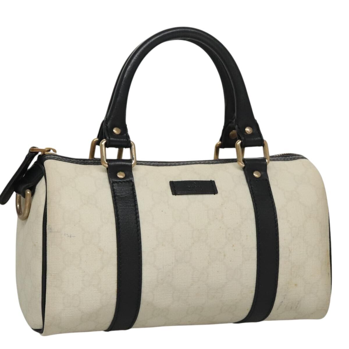 GUCCI GG Supreme Hand Bag PVC Gold White 193604 Auth 107488 GUCCI GG Supreme Hand Bag PVC Gold White 193604 Auth 107488