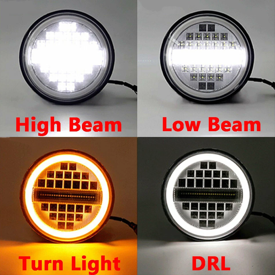 2X 7" inch LED Headlight Hi-Lo Beam DRL For Mazda Miata Ford F-100 F-250 Pikcup - Image 2 of 4