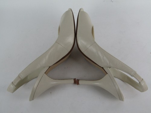 Anne Klein Off White Peep Toe Slingback Heels Size 6 M - Picture 5 of 10