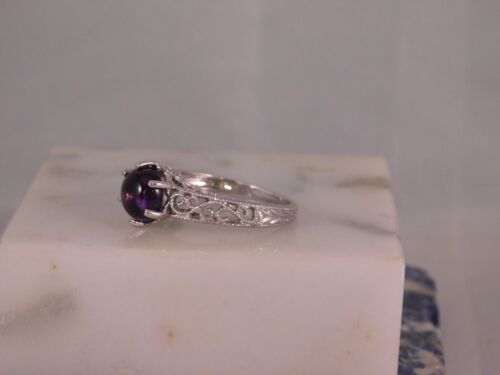 Amethyst 1,66 ct. Ovaler Cabochon 20er Jahre Stil filigran Sterlingsilber - Bild 3 von 9