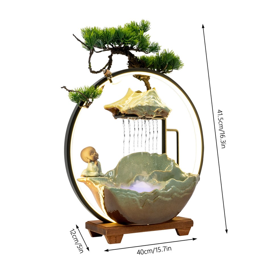 Corded Electric Desktop Fountain with Water Pump Home Decor Indoor