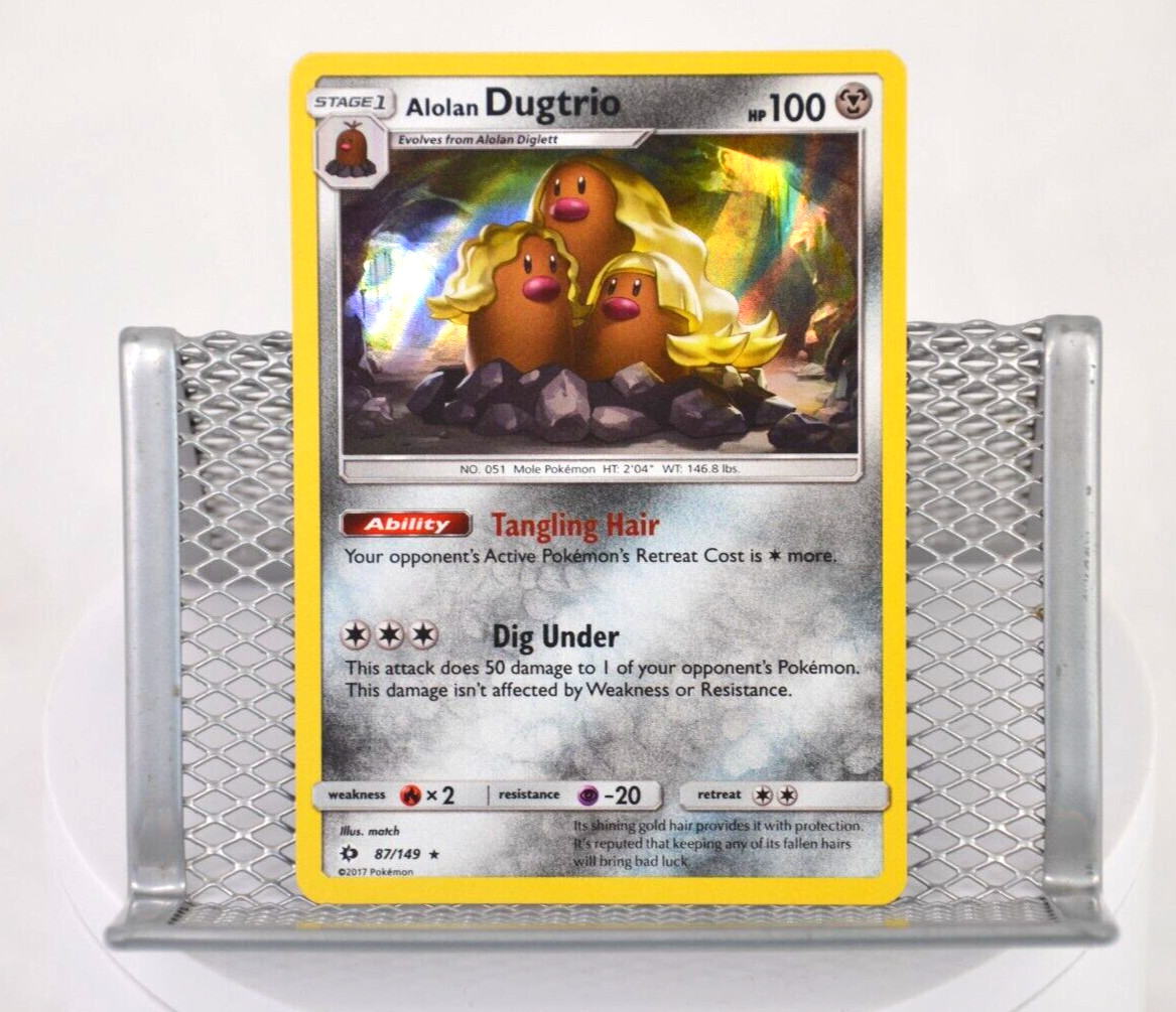 Pokemon TCG Sun & Moon Base Set Alolan Dugtrio 87/149 Holo Rare