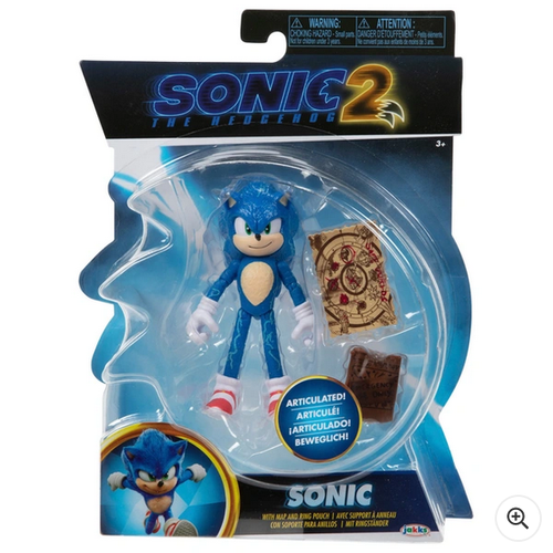 Sonic 2 The Movie - 10cm Figures: with Map and Ring Pouch