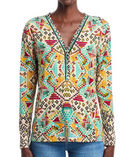 BNWT Johnny Was The Janie Favorite Long Sleeve Button Henley Tee Etris M 130