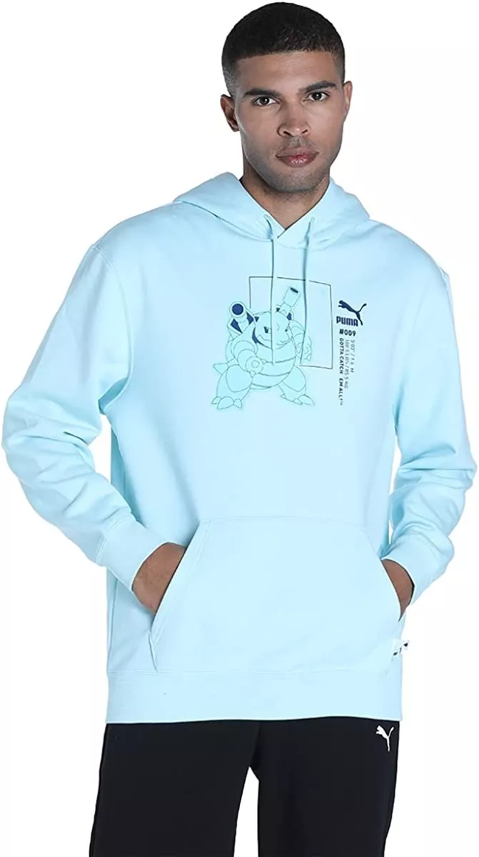 PUMA x POKEMON Collaboration Hoodie Men s Light Aqua Blastoise Size M
