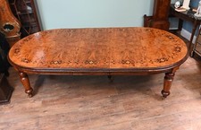 Victorian Walnut Dining Table Marquetry Inlay 10 Seater