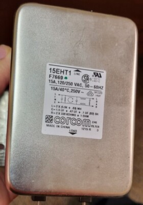 Corcom 15EHT1 EMI Line Filter 15A, 120/250 VAC