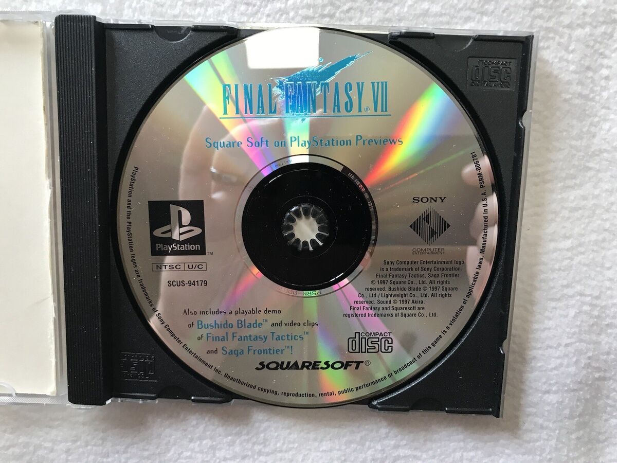 Final Fantasy VII 7 Preview Demo Disc w/ Sleeve (Sony PSX Final Fantasy VII 7 Preview Demo Disc w/ Sleeve (Sony PSX