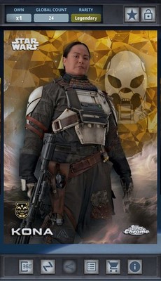 Kona - Debut Gold 50cc Legendary Star Wars Card Trader Chrome Sapphire 2025