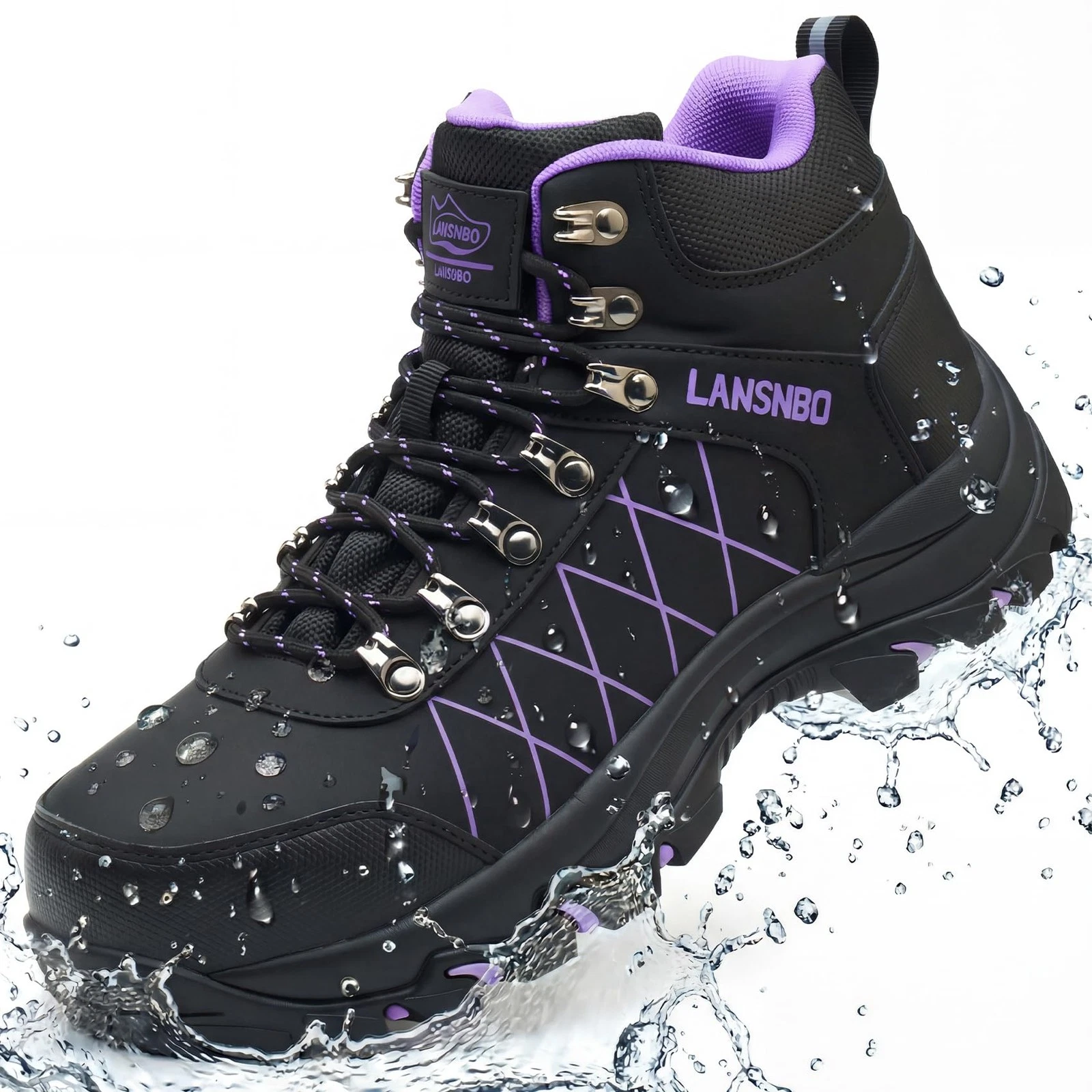 Waterproof Steel Toe Boots for Wide Width Non Slip Work Shoes Lightweight Sli...