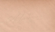 SERGEI RACHMANINOFF . Autograph . Hand signed . 3-5 Inch . Very good condition .