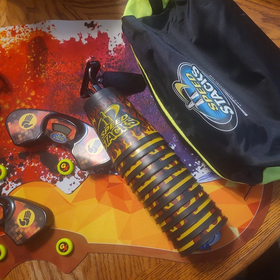 Juegos de apilamiento deportivo de 2 velocidades para competidor tapete y temporizador profesional 12 tazas negro Foto 2 de 4