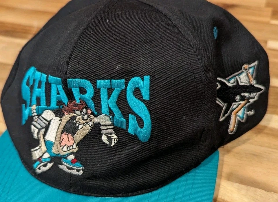 De colección NHL 1994 San Jose Sharks Looney Tunes Taz Juvenil Snapback Sombrero Foto 2 de 4