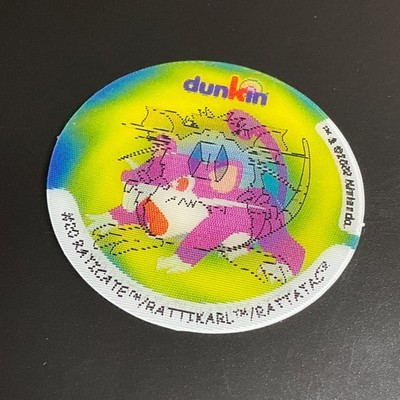 Rattfratz Rattikarl Dunkin Pokemon Pog Cap Chip Coin Walkers 3D Flip Tazo 2000